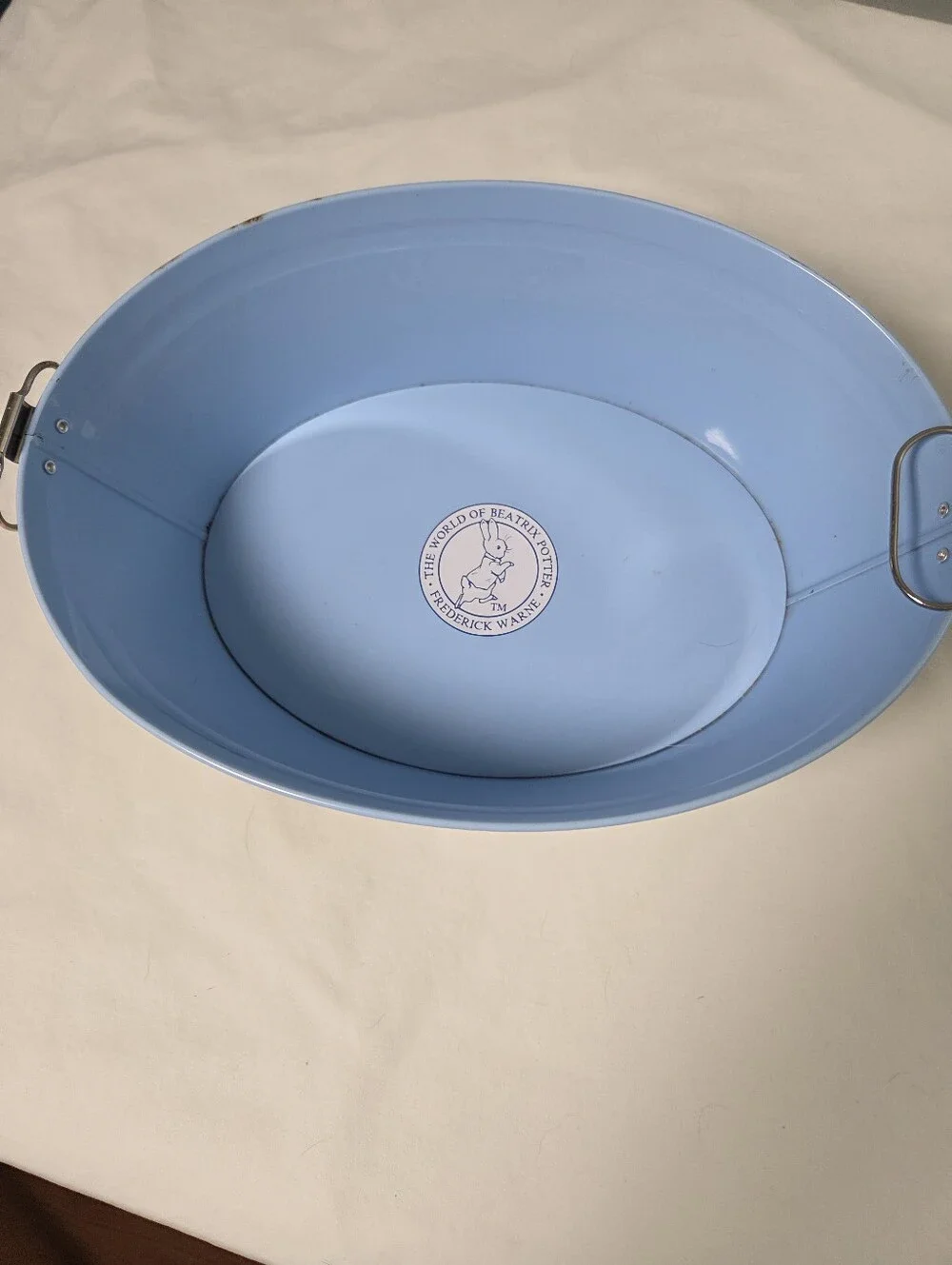 SCHYLLING 1996 Estonia Tin Basket Pail Tub Bucket Oval with Handles